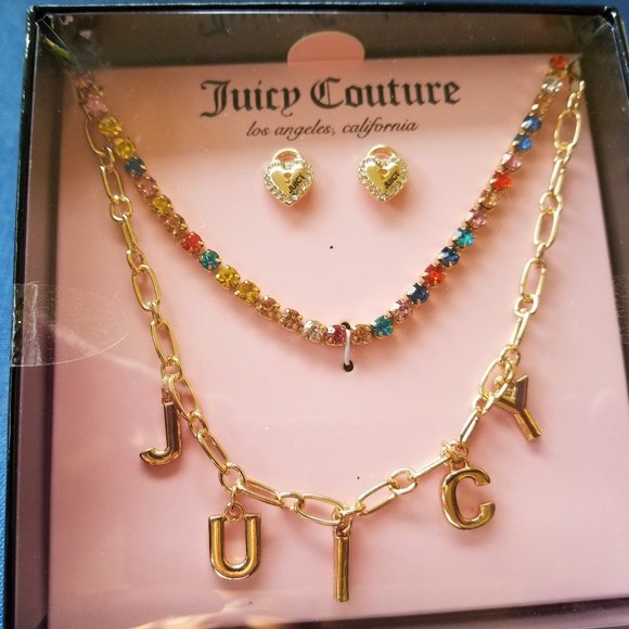 Juicy Couture "Juicy" Logo Name Necklace & Earrings - NWT&B - Picture 4 of 4